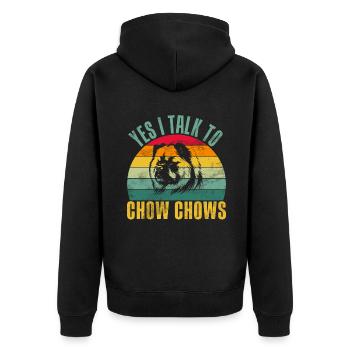 Chow Chow Gifts - Unisex Premium Bio Zip Hoodie - Schwarz - Hinten - Nico (187cm)