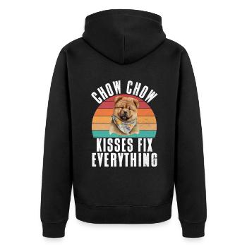 Chow Chow Gifts - Unisex Premium Organic Zip Hoodie - black - Back - Nico (187cm)