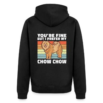 Chow Chow Gifts - Unisex Premium Organic Zip Hoodie - black - Back - Nico (187cm)