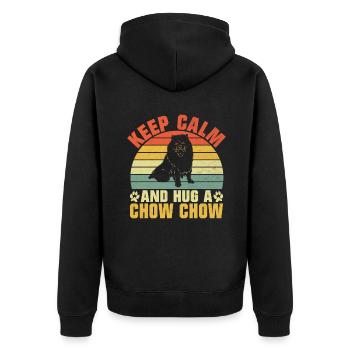 Chow Chow Gifts - Unisex Premium Organic Zip Hoodie - black - Back - Nico (187cm)