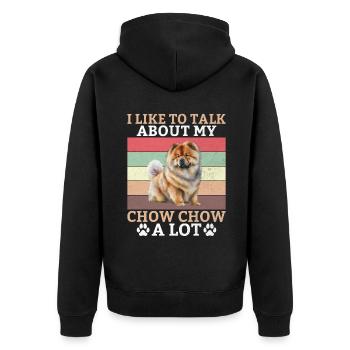 Chow Chow Gifts - Unisex Premium Organic Zip Hoodie - black - Back - Nico (187cm)