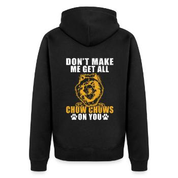 Chow Chow Gifts - Unisex Premium Organic Zip Hoodie - black - Back - Nico (187cm)