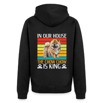 Chow Chow Gifts - Unisex Premium Organic Zip Hoodie - black - Back - Nico (187cm)