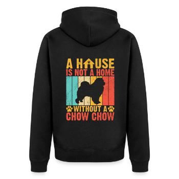 Chow Chow Gifts - Unisex Premium Bio Zip Hoodie - Schwarz - Hinten - Nico (187cm)