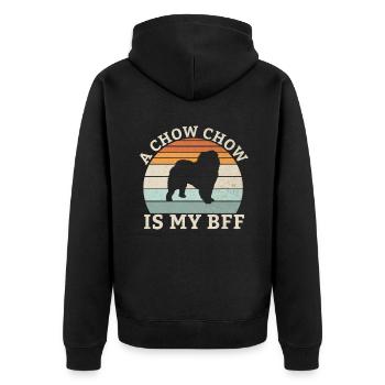 Chow Chow Gifts - Unisex Premium Organic Zip Hoodie - black - Back - Nico (187cm)