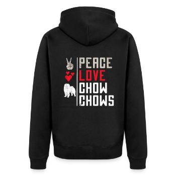 Chow Chow Gifts - Unisex Premium Bio Zip Hoodie - Schwarz - Hinten - Nico (187cm)