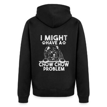 Chow Chow Gifts - Unisex Premium Organic Zip Hoodie - black - Back - Nico (187cm)