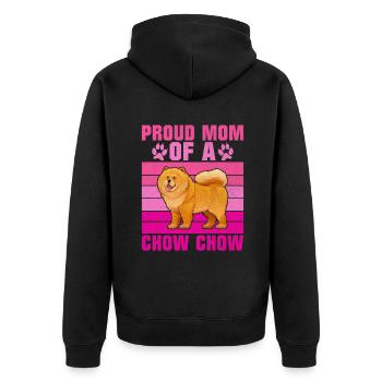 Chow Chow Gifts - Unisex Premium Organic Zip Hoodie - black - Back - Nico (187cm)
