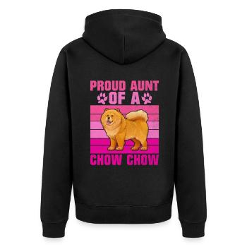Chow Chow Gifts - Unisex Premium Organic Zip Hoodie - black - Back - Nico (187cm)