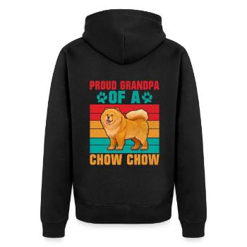 Chow Chow Gifts - Unisex Premium Bio Zip Hoodie - Schwarz - Hinten - Nico (187cm)