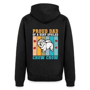 Chow Chow Gifts - Unisex Premium Organic Zip Hoodie - black - Back - Nico (187cm)