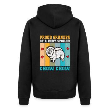 Chow Chow Gifts - Unisex Premium Bio Zip Hoodie - Schwarz - Hinten - Nico (187cm)