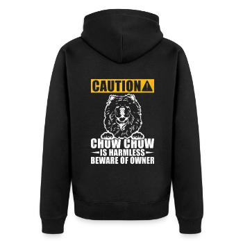 Chow Chow Gifts - Unisex Premium Bio Zip Hoodie - Schwarz - Hinten - Nico (187cm)