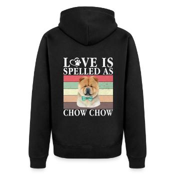 Chow Chow Gifts - Unisex Premium Bio Zip Hoodie - Schwarz - Hinten - Nico (187cm)