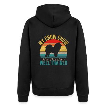 Chow Chow Gifts - Unisex Premium Organic Zip Hoodie - black - Back - Nico (187cm)