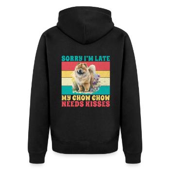 Chow Chow Gifts - Unisex Premium Bio Zip Hoodie - Schwarz - Hinten - Nico (187cm)