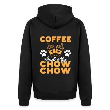 Chow Chow Gifts - Unisex Premium Bio Zip Hoodie - Schwarz - Hinten - Nico (187cm)