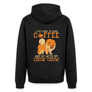 Chow Chow Gifts - Unisex Premium Bio Zip Hoodie - Schwarz - Hinten - Nico (187cm)