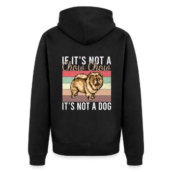 Chow Chow Gifts - Unisex Premium Organic Zip Hoodie - black - Back - Nico (187cm)