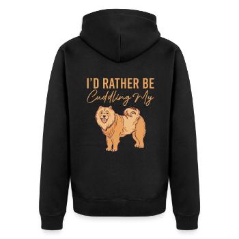 Chow Chow Gifts - Unisex Premium Organic Zip Hoodie - black - Back - Nico (187cm)
