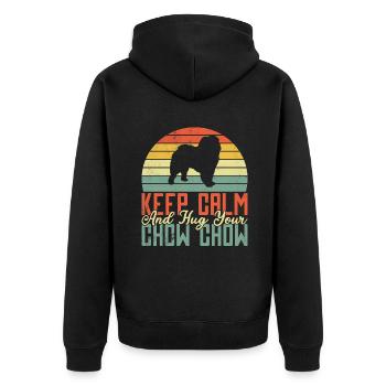 Chow Chow Gifts - Unisex Premium Bio Zip Hoodie - Schwarz - Hinten - Nico (187cm)