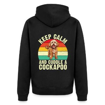 Cockapoo Gifts - Unisex Premium Bio Zip Hoodie - Schwarz - Hinten - Nico (187cm)