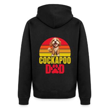 Cockapoo Gifts - Unisex Premium Bio Zip Hoodie - Schwarz - Hinten - Nico (187cm)