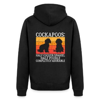 Cockapoo Gifts - Unisex Premium Bio Zip Hoodie - Schwarz - Hinten - Nico (187cm)