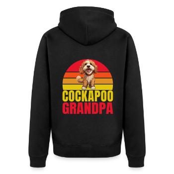 Cockapoo Gifts - Unisex Premium Bio Zip Hoodie - Schwarz - Hinten - Nico (187cm)