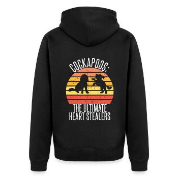 Cockapoo Gifts - Unisex Premium Bio Zip Hoodie - Schwarz - Hinten - Nico (187cm)