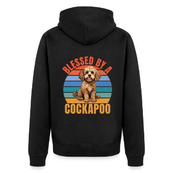 Cockapoo Gifts - Unisex Premium Bio Zip Hoodie - Schwarz - Hinten - Nico (187cm)