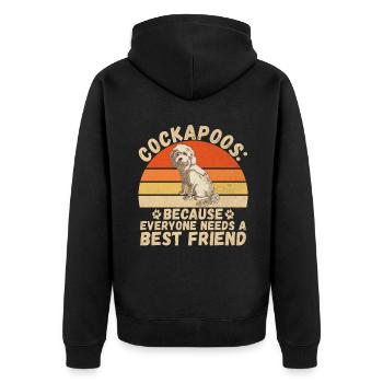 Cadeaux Cockapoo - Veste à capuche bio Premium Unisexe - noir - Dos - Nico (187cm)