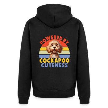 Cockapoo Gifts - Unisex Premium Bio Zip Hoodie - Schwarz - Hinten - Nico (187cm)