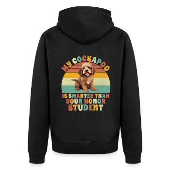 Cockapoo Gifts - Unisex Premium Bio Zip Hoodie - Schwarz - Hinten - Nico (187cm)