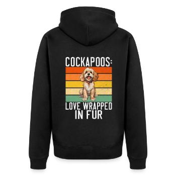 Cockapoo Gifts - Unisex Premium Bio Zip Hoodie - Schwarz - Hinten - Nico (187cm)