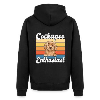Cockapoo Gifts - Unisex Premium Bio Zip Hoodie - Schwarz - Hinten - Nico (187cm)