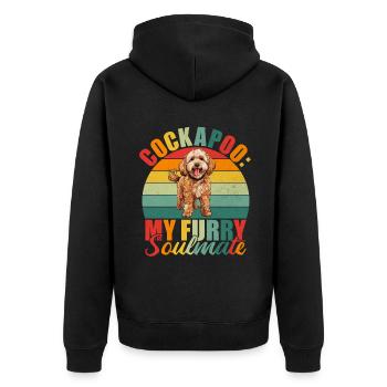 Cockapoo Gifts - Unisex Premium Bio Zip Hoodie - Schwarz - Hinten - Nico (187cm)
