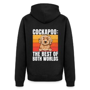 Cockapoo Gifts - Unisex Premium Bio Zip Hoodie - Schwarz - Hinten - Nico (187cm)