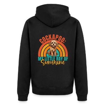 Cockapoo Gifts - Unisex Premium Bio Zip Hoodie - Schwarz - Hinten - Nico (187cm)
