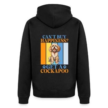 Cockapoo Gifts - Unisex Premium Bio Zip Hoodie - Schwarz - Hinten - Nico (187cm)