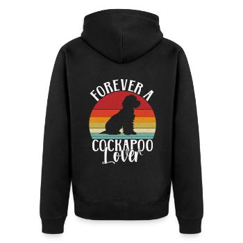 Cockapoo Gifts - Unisex Premium Bio Zip Hoodie - Schwarz - Hinten - Nico (187cm)
