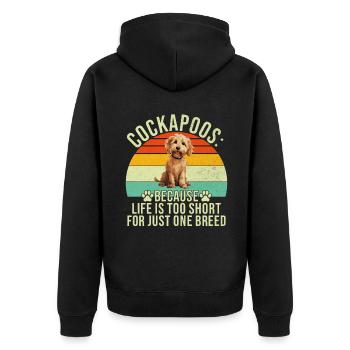 Cockapoo Gifts - Unisex Premium Bio Zip Hoodie - Schwarz - Hinten - Nico (187cm)