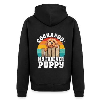 Cockapoo Gifts - Unisex Premium Bio Zip Hoodie - Schwarz - Hinten - Nico (187cm)