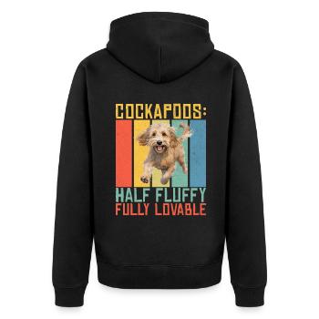 Cockapoo Gifts - Unisex Premium Bio Zip Hoodie - Schwarz - Hinten - Nico (187cm)