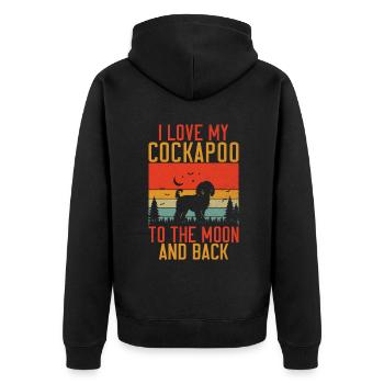 Cockapoo Gifts - Unisex Premium Bio Zip Hoodie - Schwarz - Hinten - Nico (187cm)