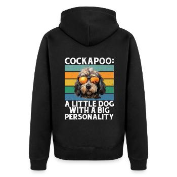 Cockapoo Gifts - Unisex Premium Bio Zip Hoodie - Schwarz - Hinten - Nico (187cm)
