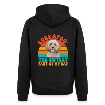 Cockapoo Gifts - Unisex Premium Bio Zip Hoodie - Schwarz - Hinten - Nico (187cm)