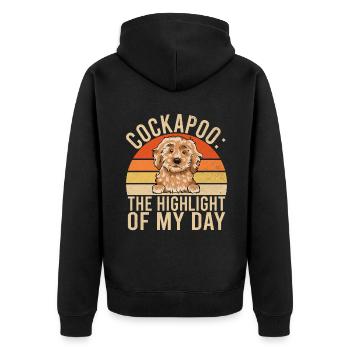 Cockapoo Gifts - Unisex Premium Bio Zip Hoodie - Schwarz - Hinten - Nico (187cm)