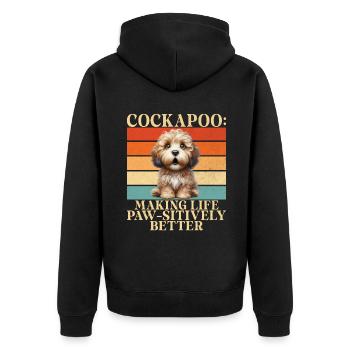 Cadeaux Cockapoo - Veste à capuche bio Premium Unisexe - noir - Dos - Nico (187cm)