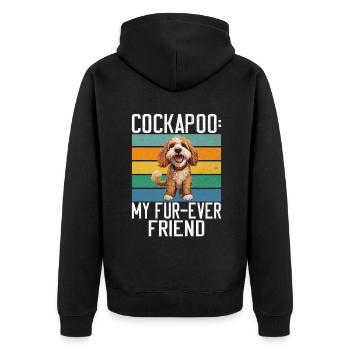 Cockapoo Gifts - Unisex Premium Organic Zip Hoodie - black - Back - Nico (187cm)